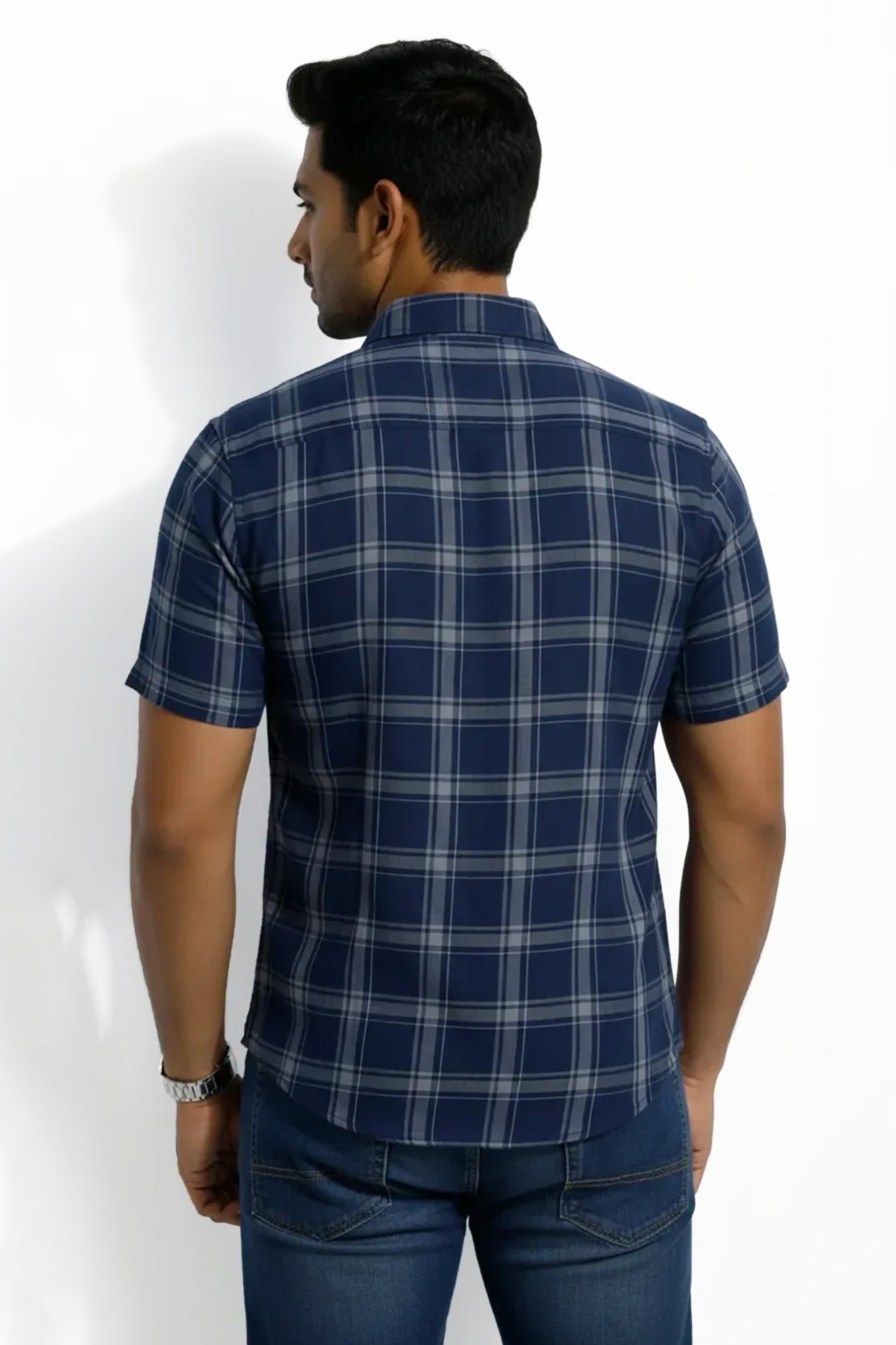 Slim Fit Cotton Checks S/S Shirt