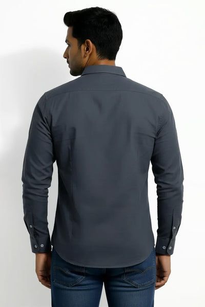 Slim Fit Cotton Plain L/S Shirt