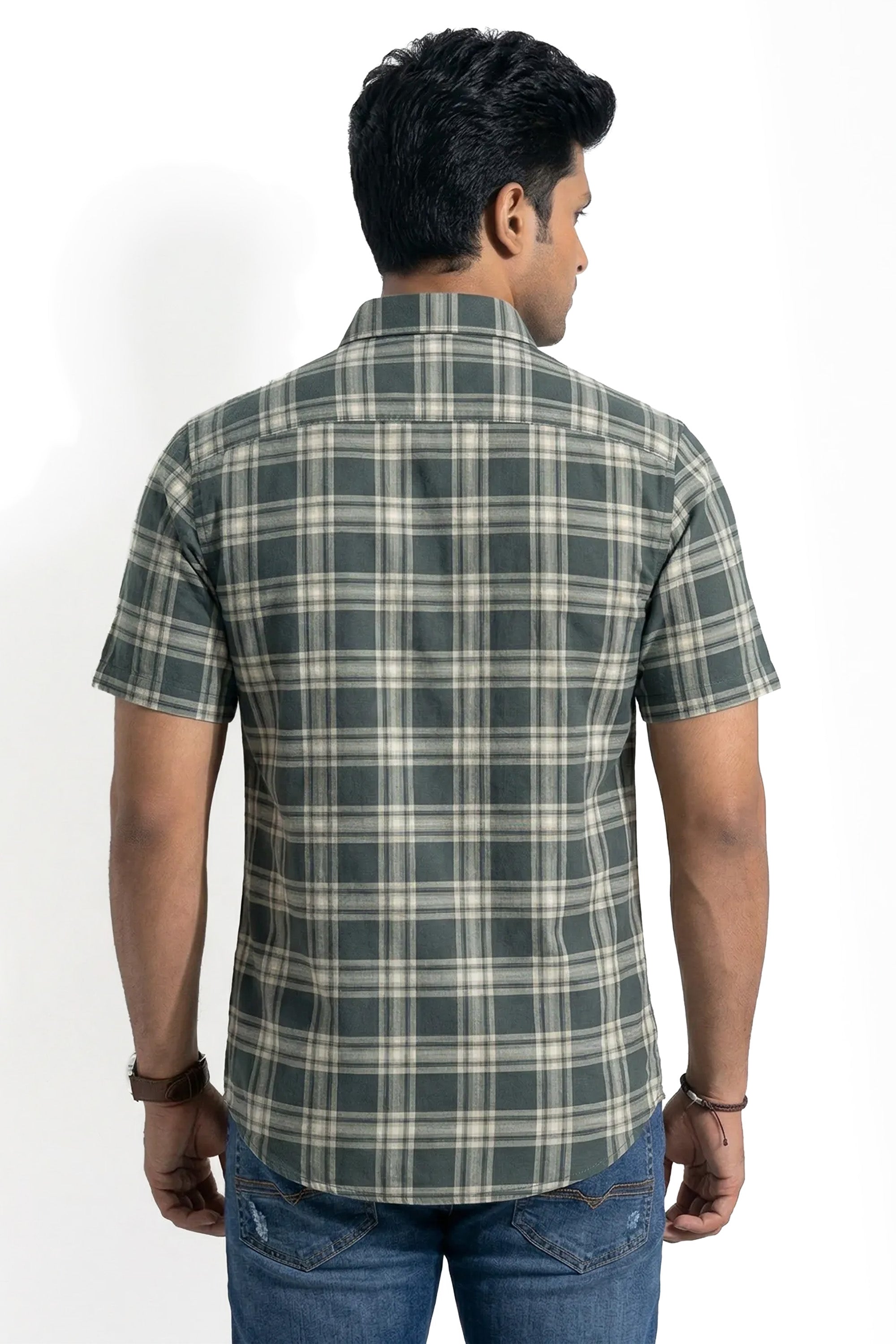 Slim Fit Cotton Checks S/S Shirt