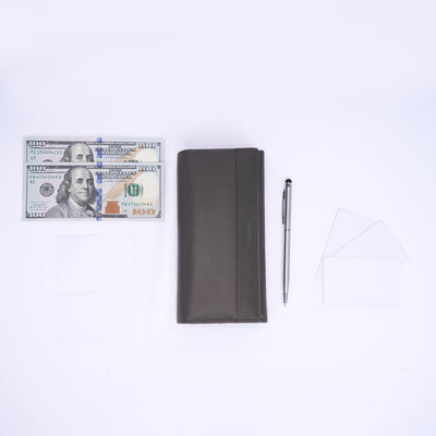 Genuine Leather Ladies Wallet - Light Grey