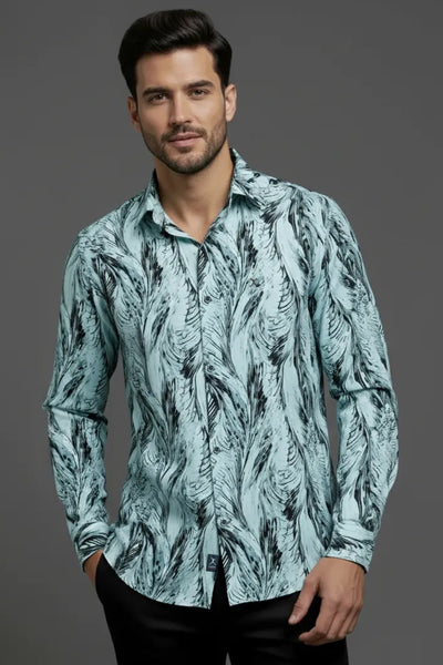 Slim Fit Fern Printed L/S Shirt