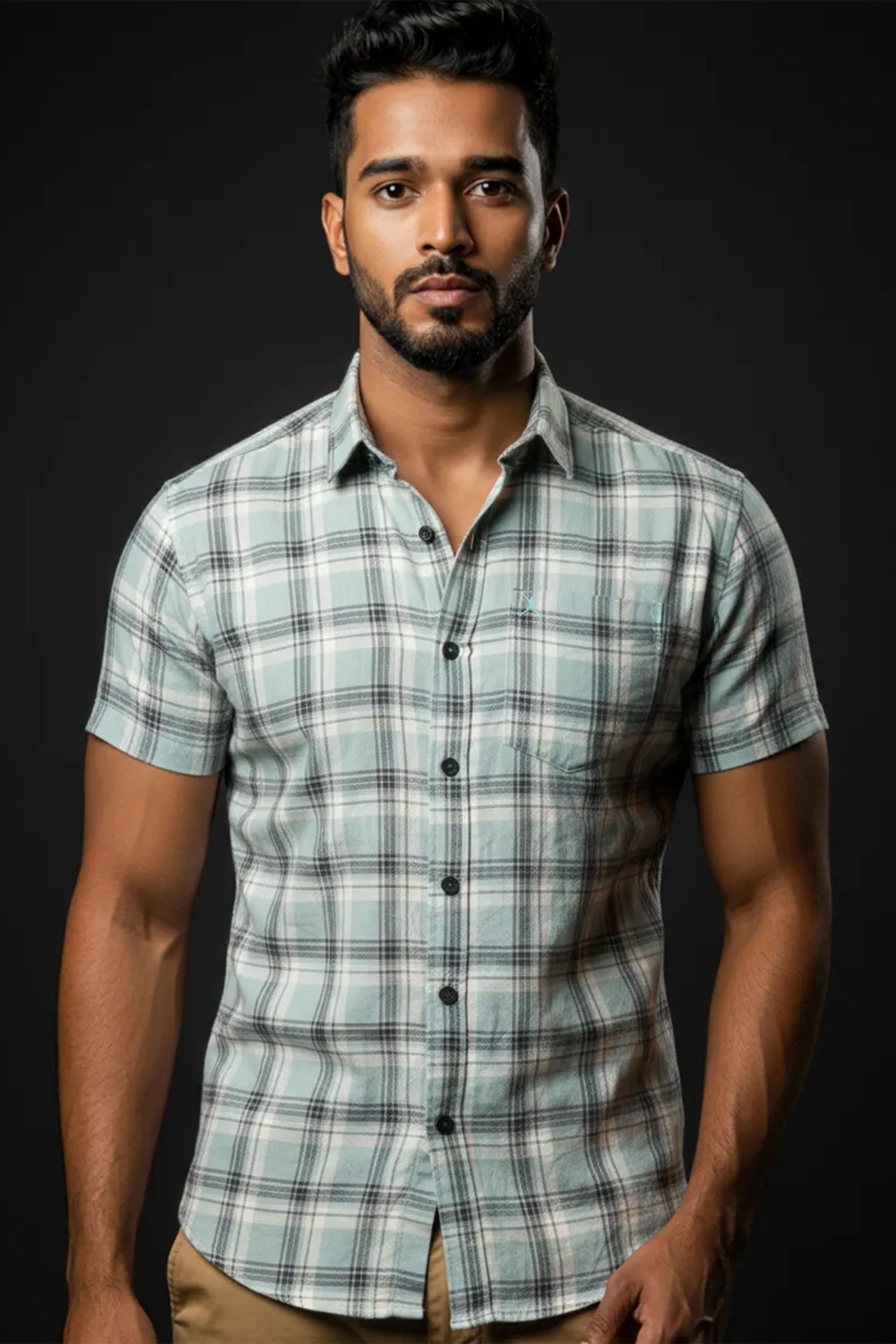 Slim Fit Check Shirt - S/S Shirt