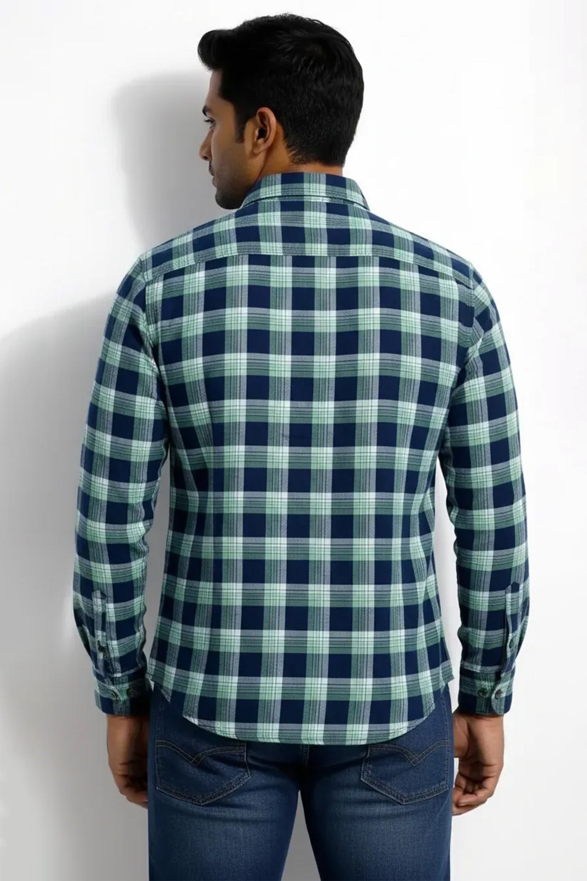 Slim Fit Cotton Checks L/S Shirt