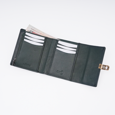 Italian Leather Ladies Wallet - Green