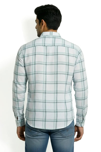 Slim Fit Cotton Checks L/S Shirt