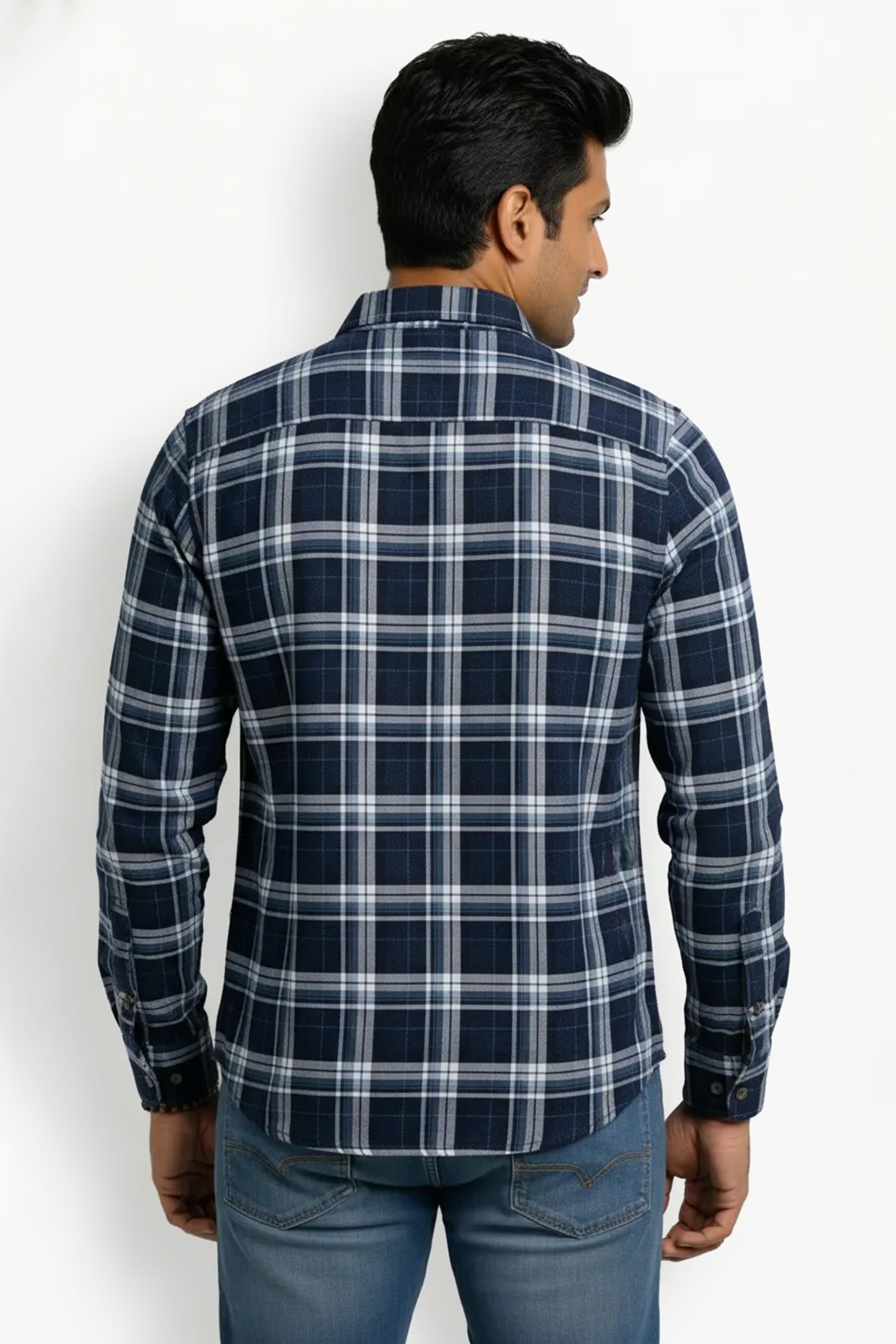 Slim Fit Cotton Checks L/S Shirt