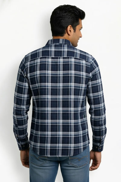 Slim Fit Cotton Checks L/S Shirt