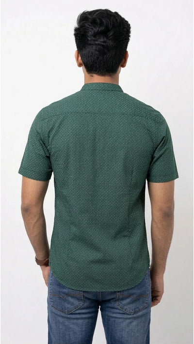 Slim Fit Cotton Printed S/S Shirt