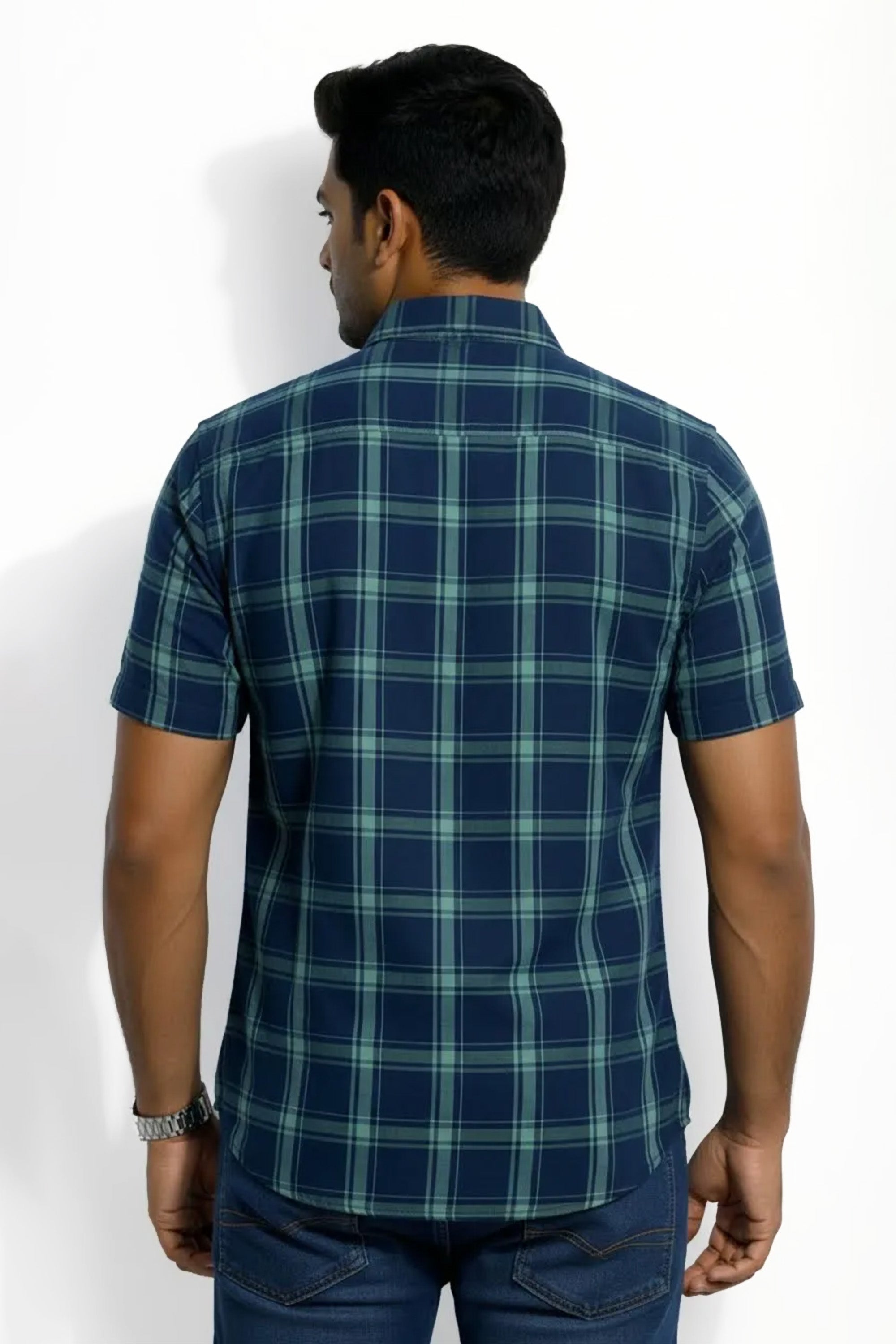 Slim Fit Cotton Checks S/S Shirt