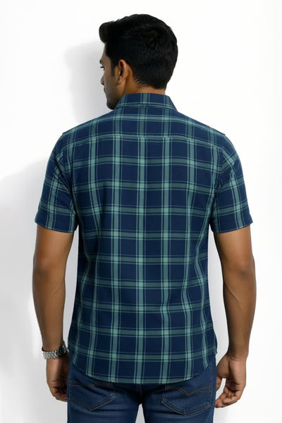 Slim Fit Cotton Checks S/S Shirt