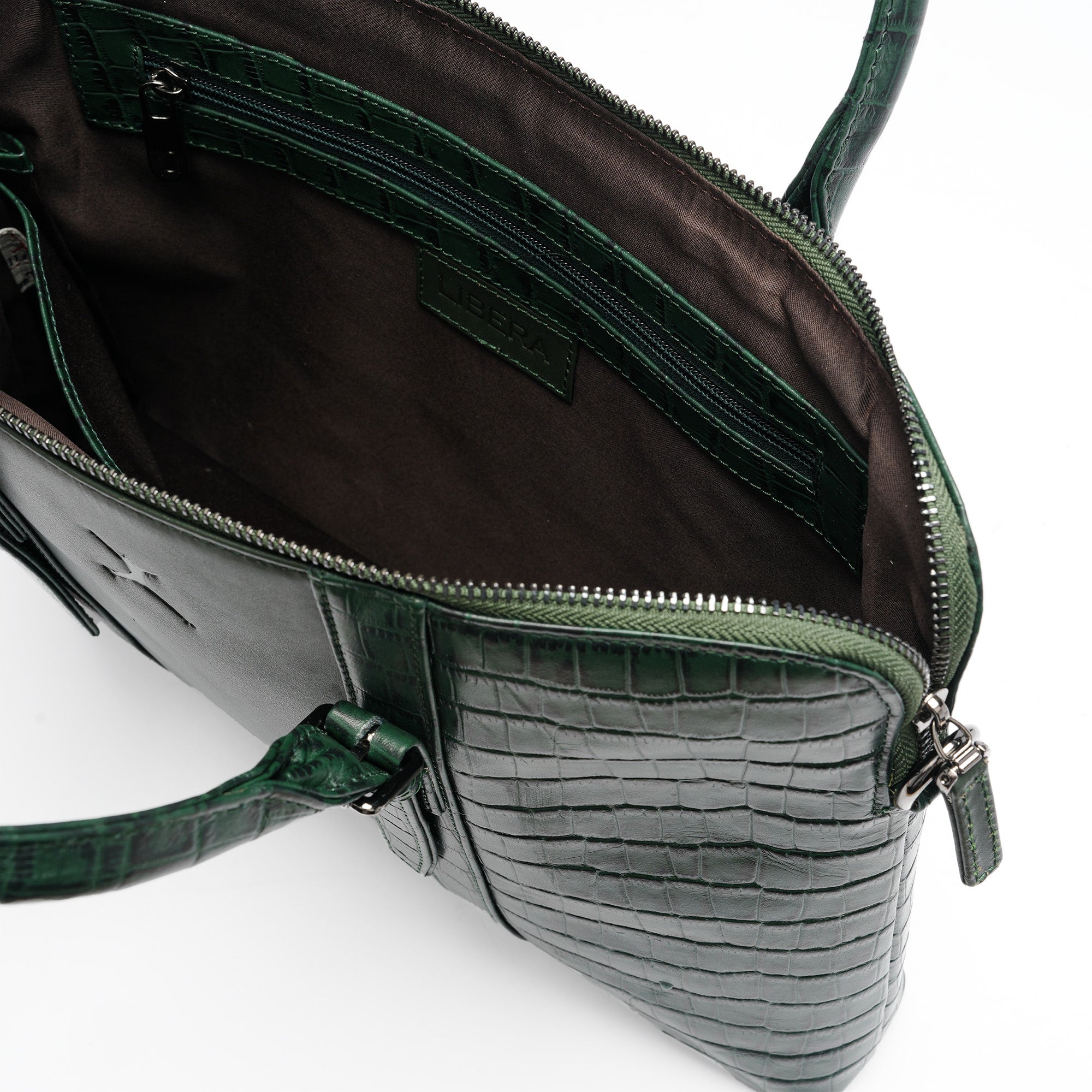 Italian Leather Executive Bag - Green