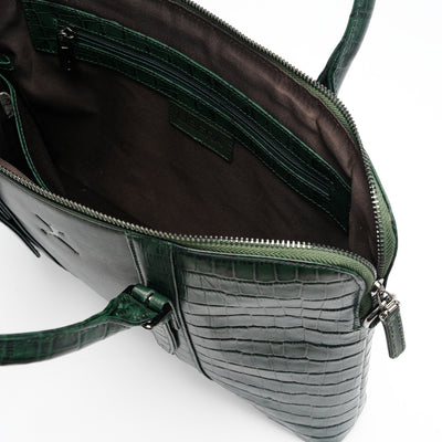 Italian Leather Executive Bag - Green