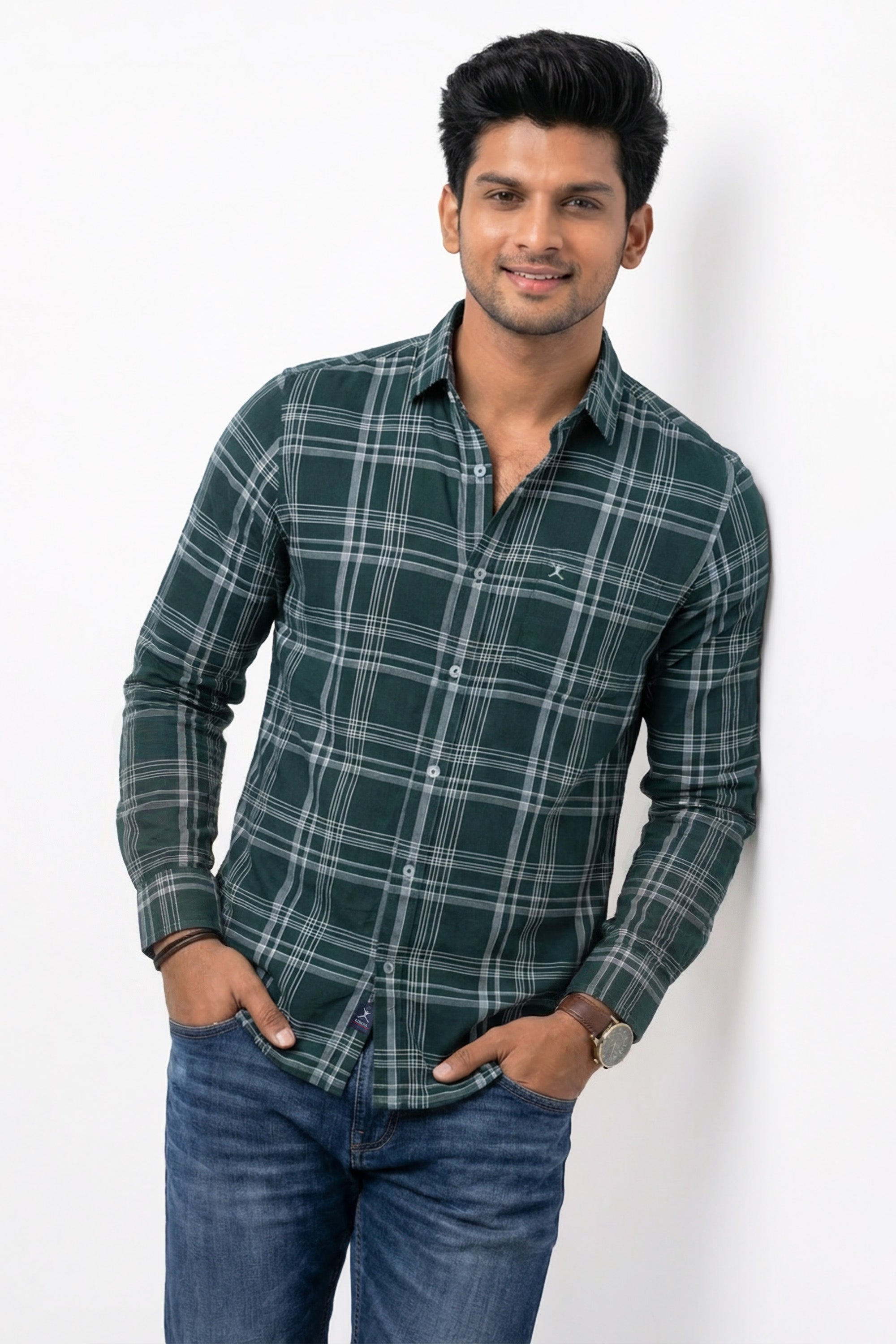 Slim Fit Cotton Check L/S Shirt