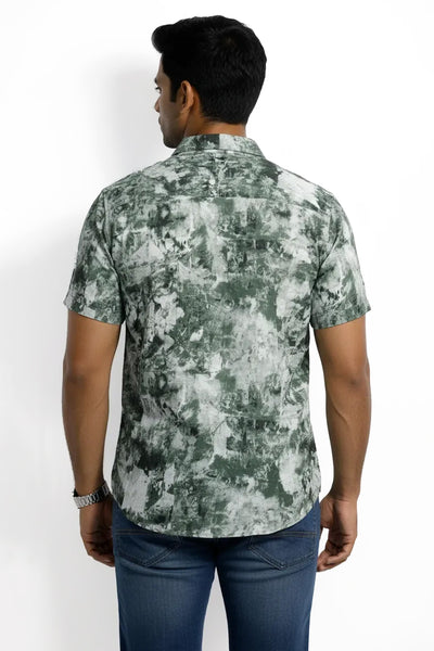 Slim Fit Cotton Printed S/S Shirt