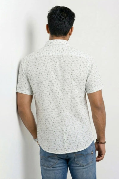 Slim Fit Cotton Printed S/S Shirt