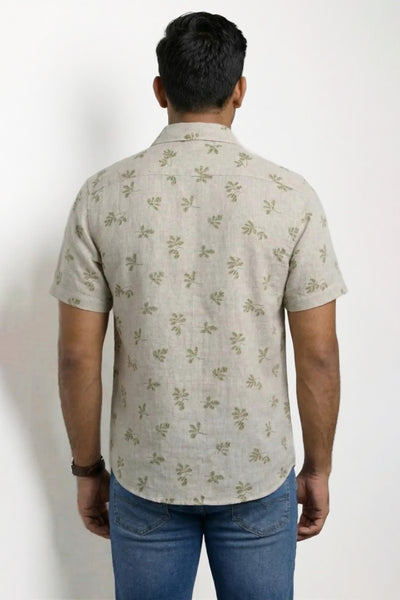 Slim Fit Cotton Printed S/S Shirt