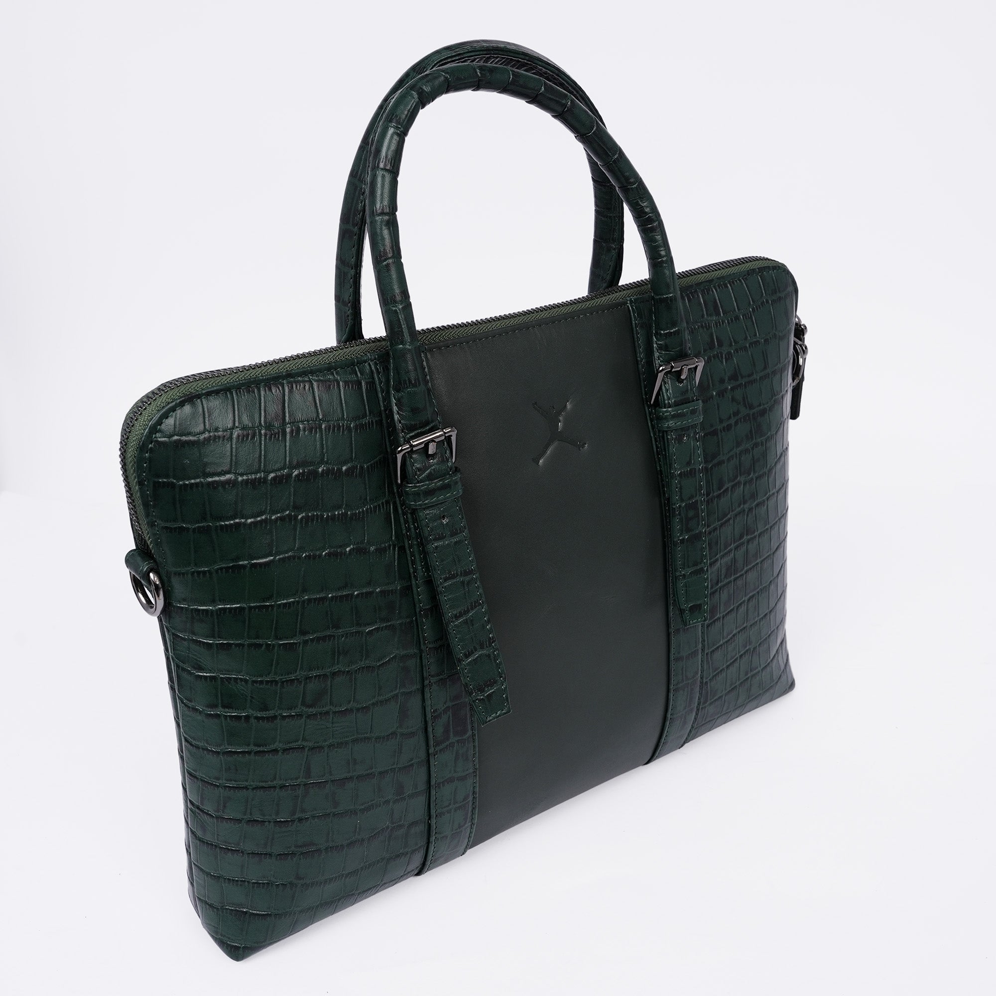 Italian Leather Executive Bag - Green