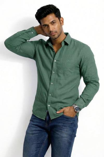 Slim Fit Cotton Plain L/S Shirt