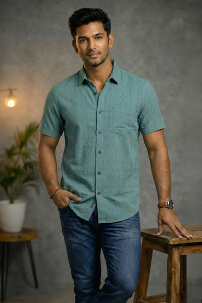 Slim Fit Cotton Plain S/S Shirt