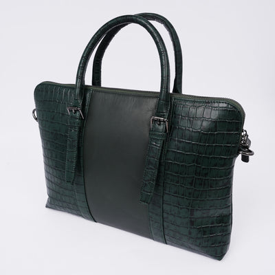 Italian Leather Executive Bag - Green