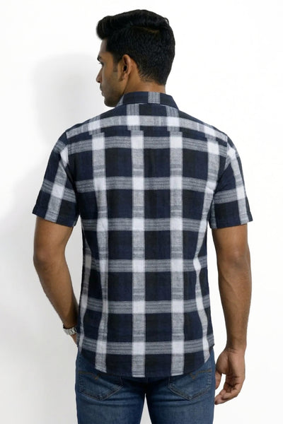 Slim Fit Cotton Checks S/S Shirt