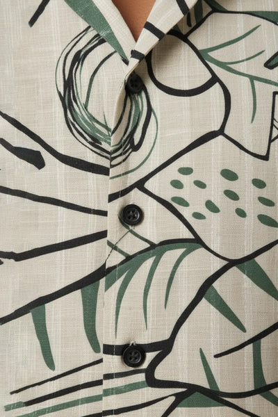 Slim Fit Abstract Printed S/S Shirt
