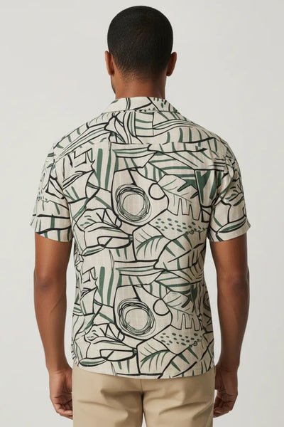 Slim Fit Abstract Printed S/S Shirt
