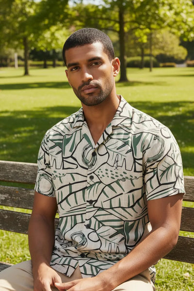 Slim Fit Abstract Printed S/S Shirt