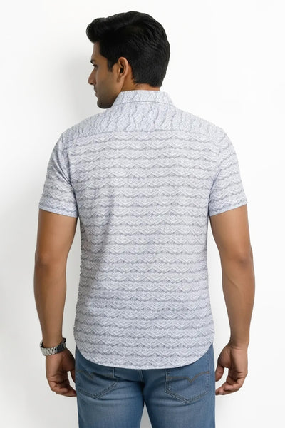Slim Fit Cotton Printed S/S Shirt
