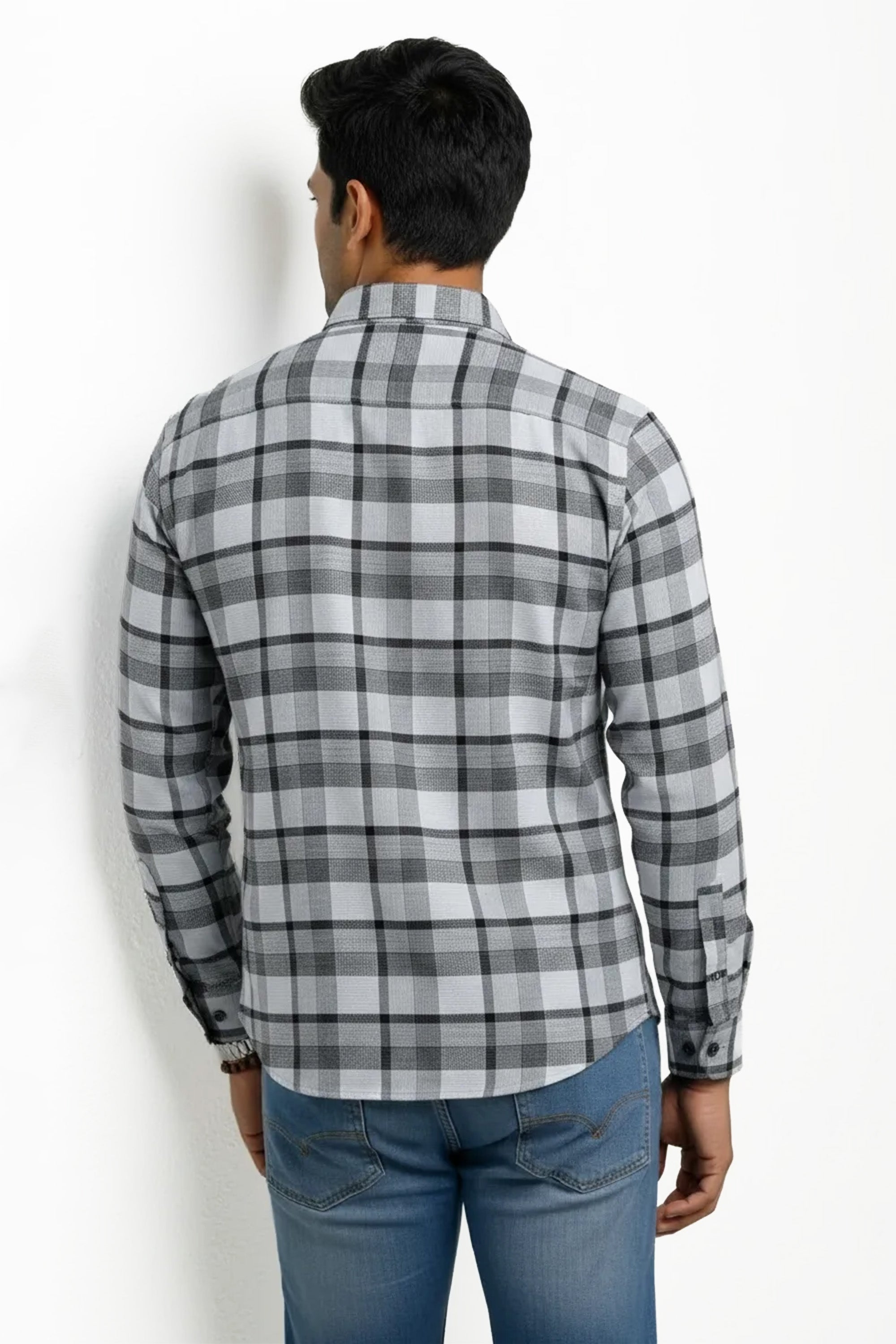 Slim Fit Cotton Checks L/S Shirt