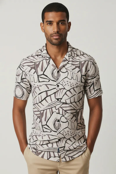 Slim Fit Abstract Printed S/S Shirt
