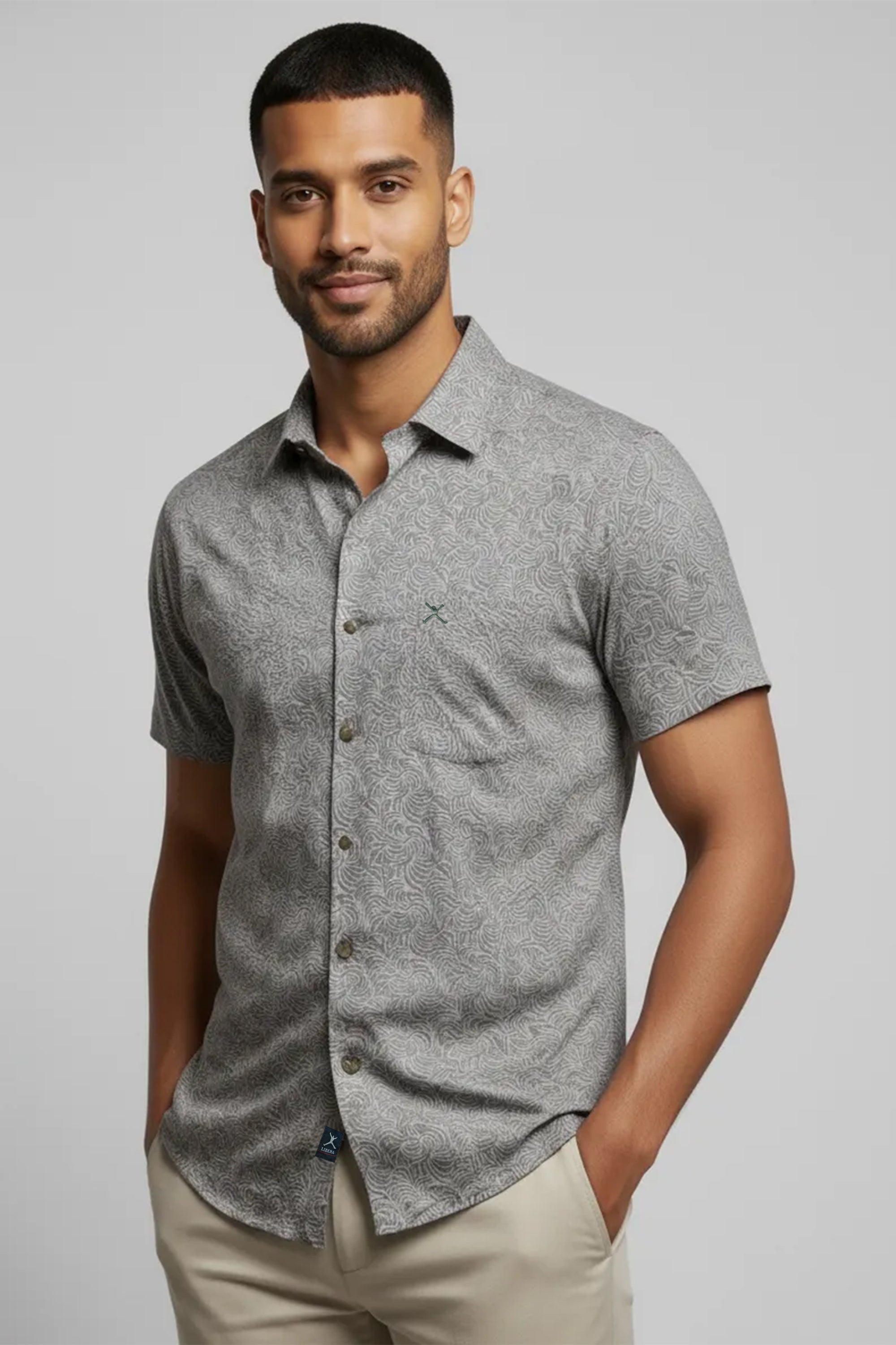 Slim Fit Printed S/S Shirt