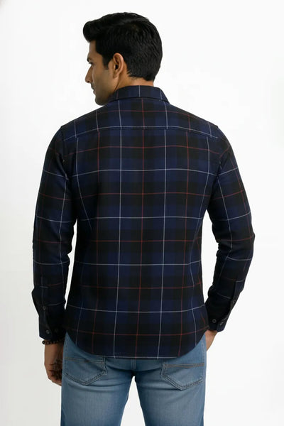 Slim Fit Cotton Checks L/S Shirt