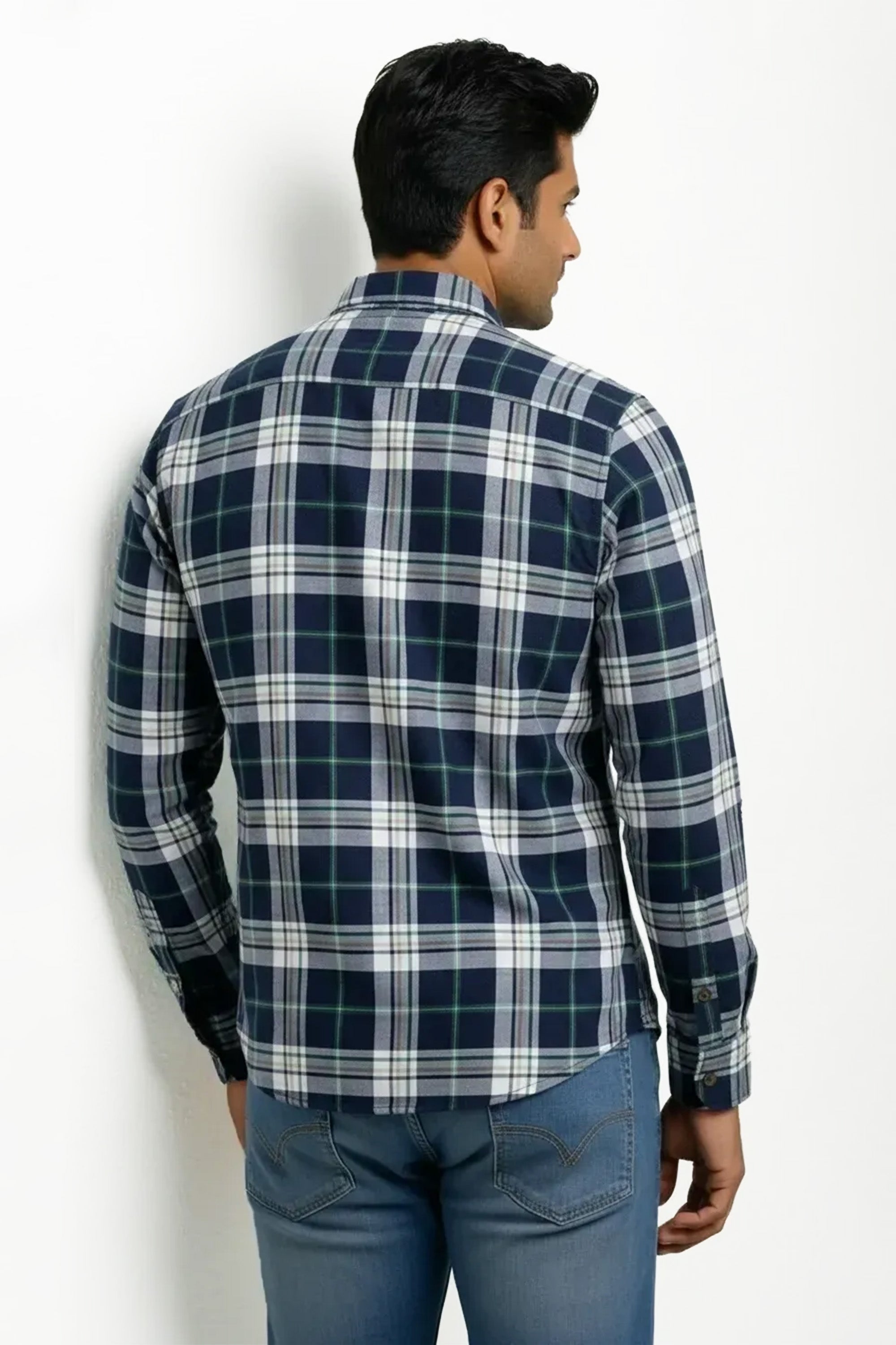 Slim Fit Cotton Checks L/S Shirt