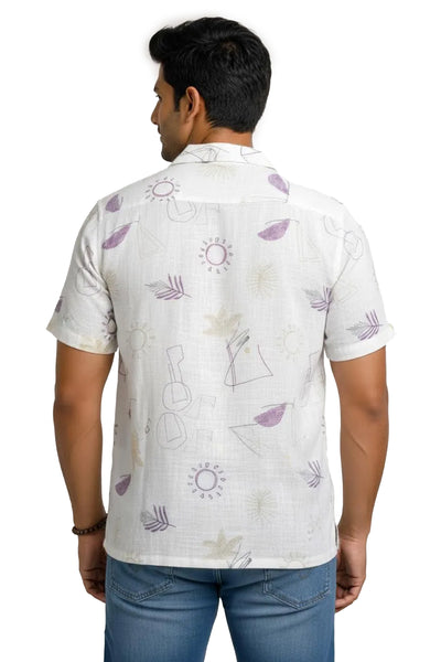 Slim Fit Cotton Printed S/S Shirt