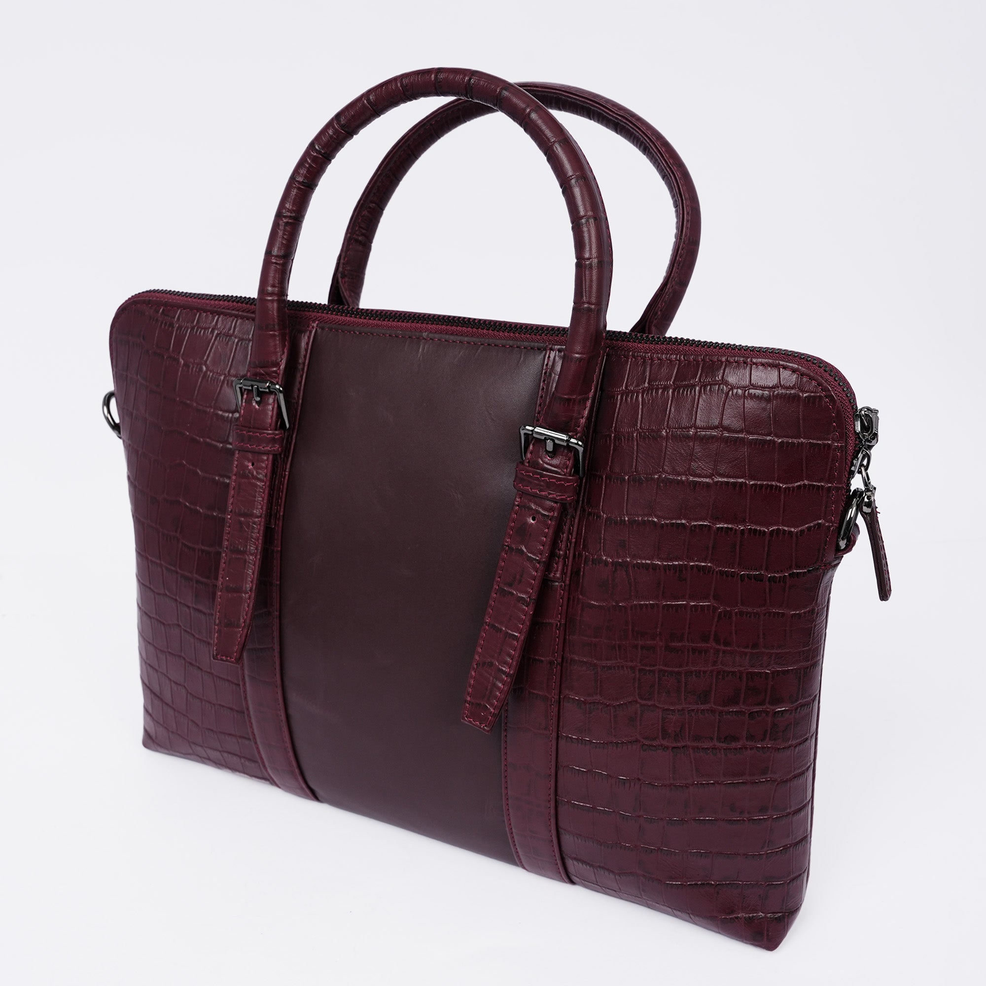 Italian Leather Executive Bag - Maroon