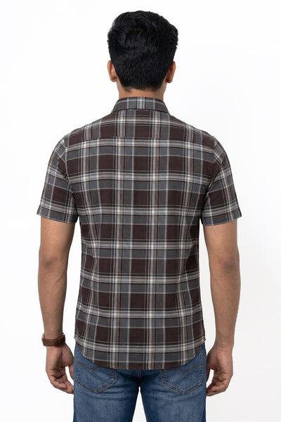 Slim Fit Cotton Checks S/S Shirt