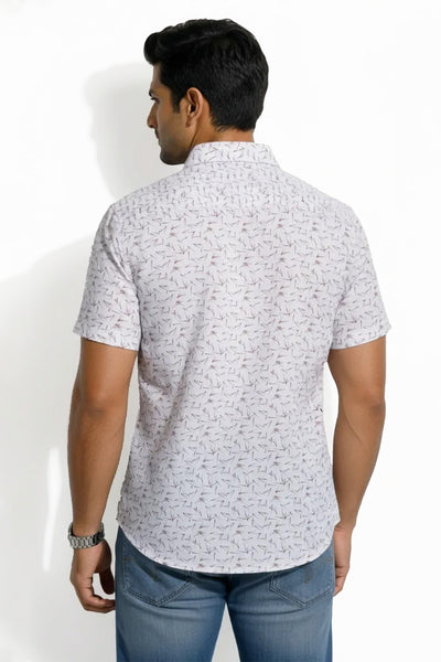 Slim Fit Cotton Printed S/S Shirt