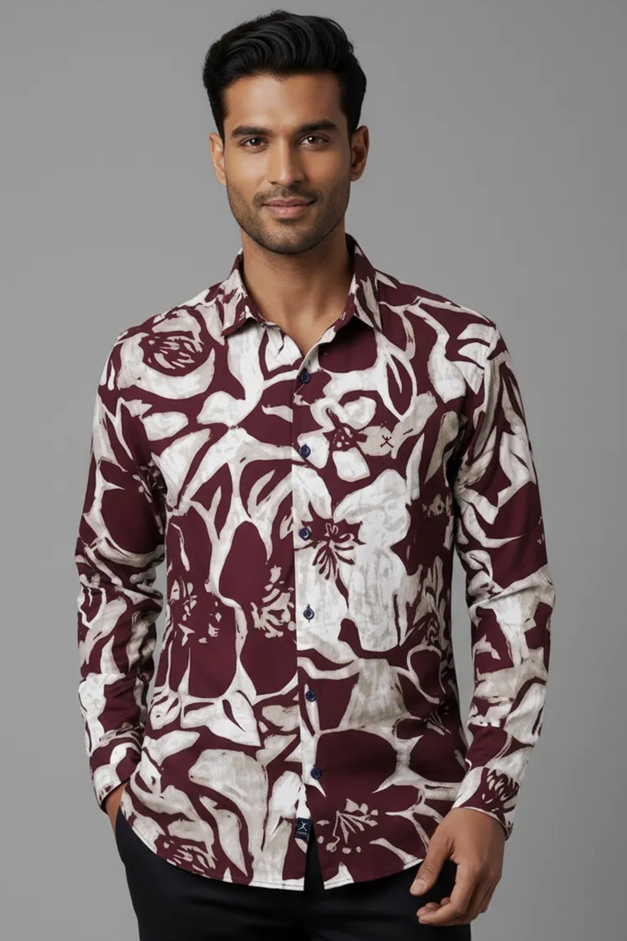 Slim Fit Printed L/S Shirt