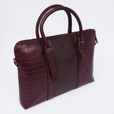 Italian Leather Executive Bag - Maroon