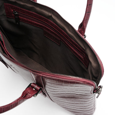 Italian Leather Executive Bag - Maroon