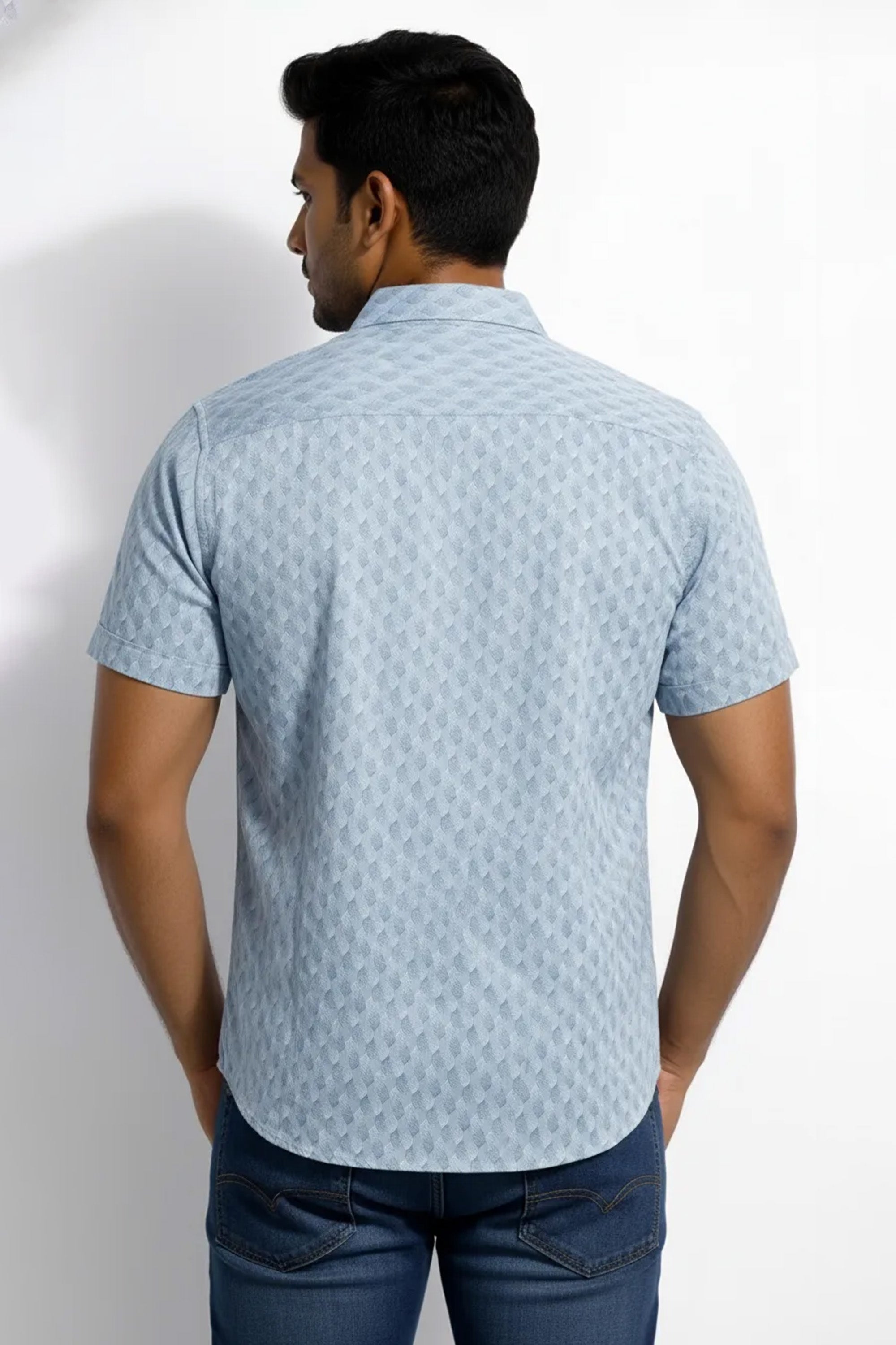 Slim Fit Cotton Printed S/S Shirt