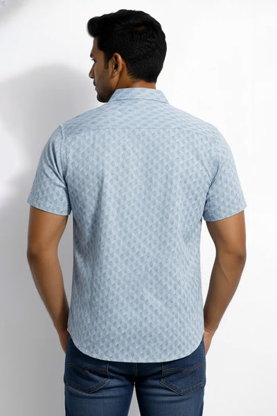 Slim Fit Cotton Printed S/S Shirt