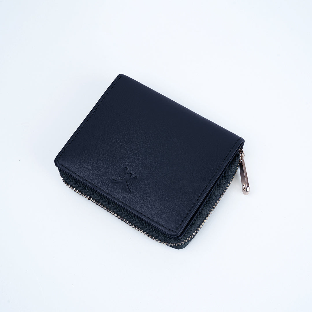 Italian Leather Ladies Wallet - Navy Blue