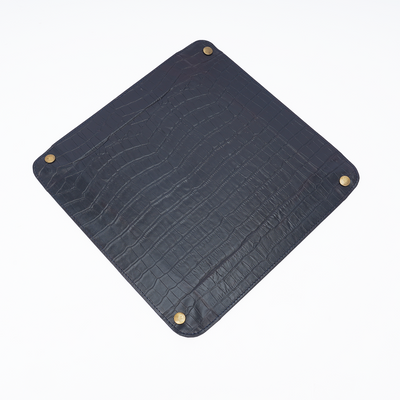 Italian Leather Tray Large - Navy Blue