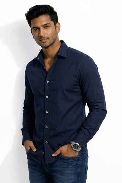 Slim Fit Cotton Plain L/S Shirt