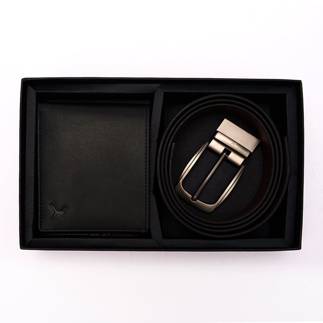 Two Piece Gift Box - Reversible Belt & RFID Wallet