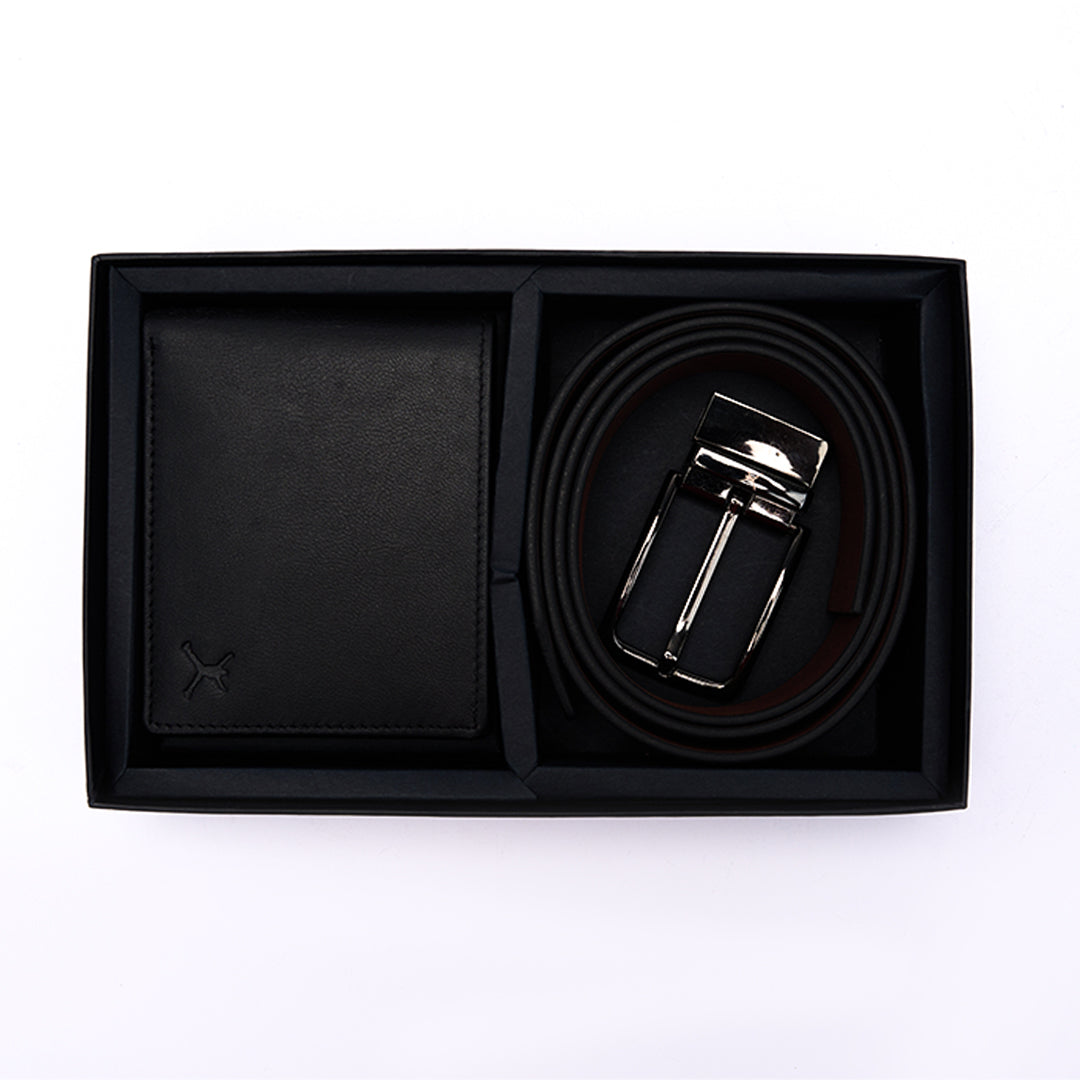 Two Piece Gift Box - Reversible Belt & RFID Wallet