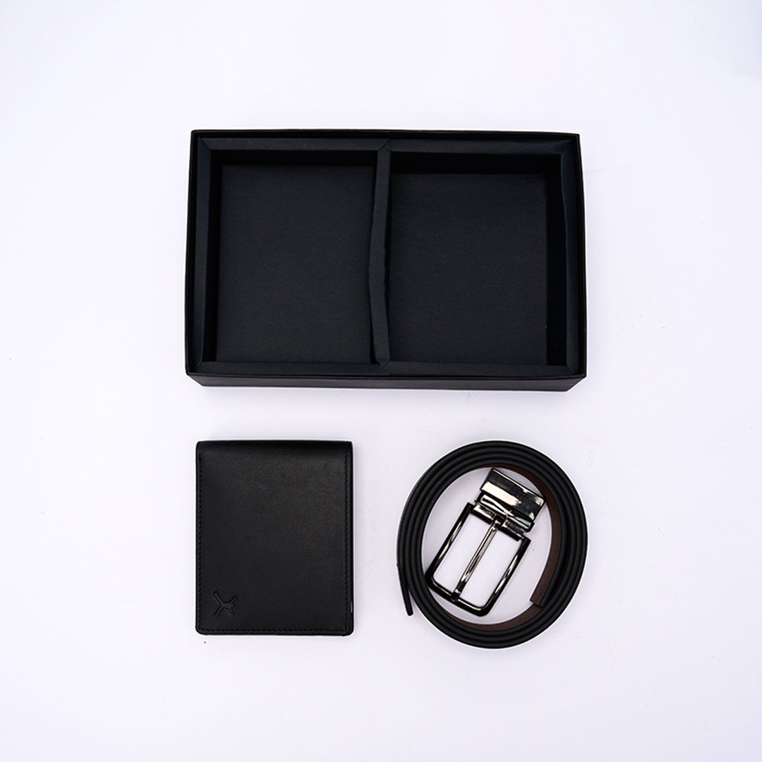 Two Piece Gift Box - Reversible Belt & RFID Wallet