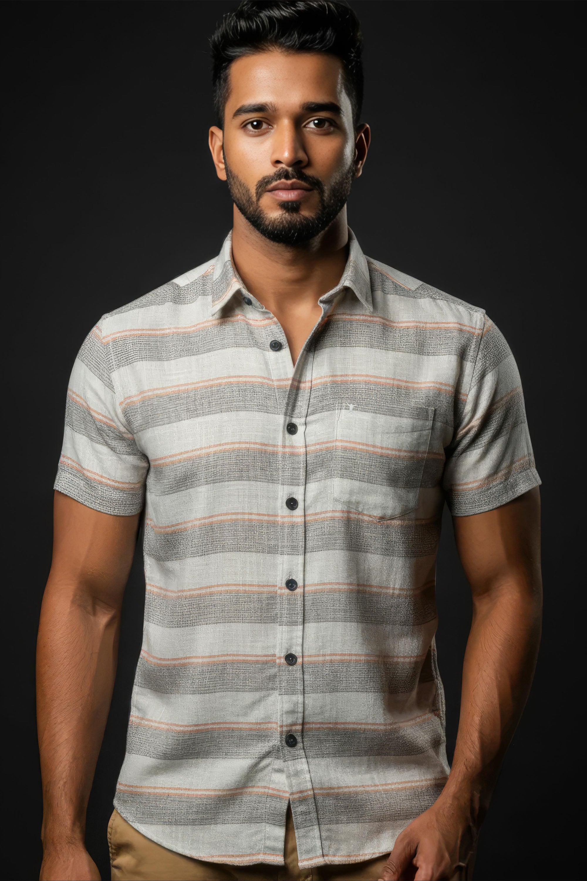 Slim Fit Horizontal Stripes - S/S Shirt